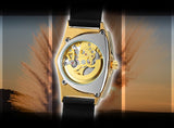 High Range Automatic Mechanical Watches Luminous Luxury Tourbillon Gold Rubber Strap Triangle Skeleton Wristwatches