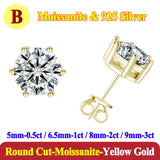 Luxury 0.5-3 Carats Cushion Marquise Oval Moissanite Diamonds Silver Stud Earrings
