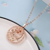 14K Rolled Gold Periphery Inlay AAA Zircon Diamonds Hollow Elegant Flower Necklaces