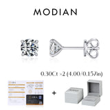 925 Sterling Silver Simple Round Ear Stud Sparkling D Colour Moissanite Stud Earrings