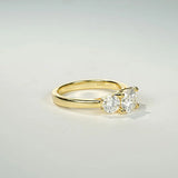 Dazzling 3-Stone VVS1 D Colour Moissanite 925 Silver Engagement Wedding Ring