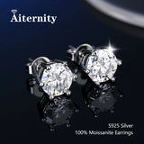 New Silver Moissanite Diamond Studs Earrings Pass Diamond Tester For Men Women