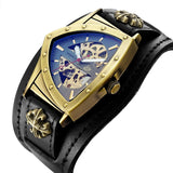 New Personalized Fashion Triangle Hollow Men's Mechanical Watch - Leisure Retro Fully Automatic Mechanical Watch