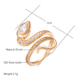 New Arrival Rolled 14K Rose Gold Full Pave Snake Design AAA Zircon Diamonds Rings for Women - Luxury Jewellery