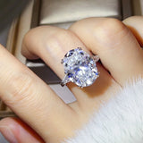 Luxury 3-10 Carat Oval Cut VVS1 D Colour Moissanite Diamond Silver Wedding Ring