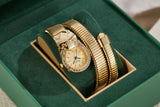 NEW Personality Snake Shaped Round Bracelet Wrapped Alloy Strap Quartz Watch