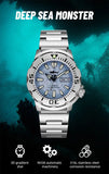 Monster Men's Diver Sapphire Crystal 20 Bar Waterproof Snowflake Blue Dial Watches