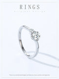 Beautiful Noble Classic Sterling Silver Sparkling AAAA Lab Created Diamond Ring