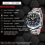 Luxury Famous Brand Sapphire Glass AR Coating Automatic with New Japan NH34 GMT Men Mechanical Watches for Men
