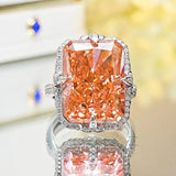 New Fabulous Blue, Orange High Quality AAAAA High Carbon Diamond Topaz Gemstone Temperament Rings for Women