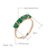 14K Gold Filled Four Prong Round Green AAA Zircon Crystals Fashion Rings For Women