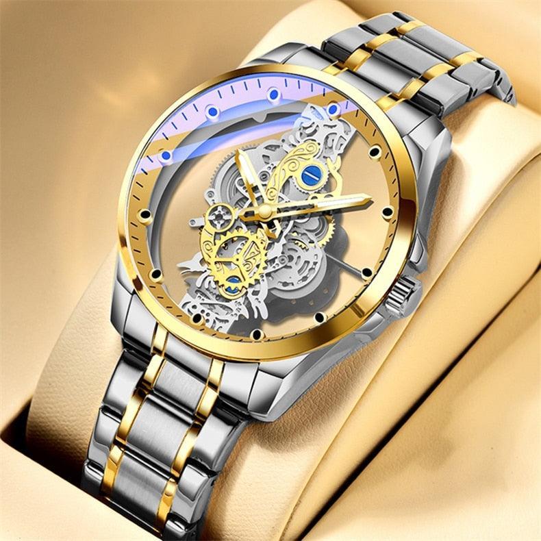 Luxury Top Brand Watch for Men Double-sided Hollow Automatic