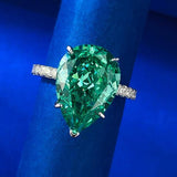 Amazing New Imported Water Drop Emerald Green High Quality AAAAA High Carbon Diamonds Fashion Rings - The Jewellery Supermarket