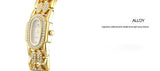 Fashion Gold Bracelet Stainless Steel Quartz Vintage Ladies Watches -  Zircon Diamonds Wristwatches Gifts for Women