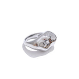 18K Gold Plated Stainless Steel High Quality Texture Geometric Cast Statement Ring
