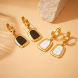 New 316L Stainless Steel Black White Geometric Necklace Bracelets Earrings For Women - New Trendy Jewellery Set - The Jewellery Supermarket