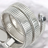 Luxury Snake Shape Quartz Watch Stainless Steel Strap Bracelet Wristwatch Watches