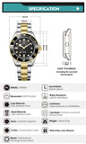 100M Water Resistant Sapphire Crystal AR Coating Automatic Mechanical Watch