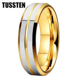 New Arrival Luxury Grooved Beveled Polished Excellent Quality Tungsten Wedding Rings for Men and Women - The Jewellery Supermarket