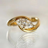 New Design Solitaire 1-2CT Marquise VVS1 D Colour Moissanite Diamonds Silver Ring