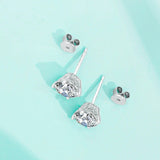 Sparkling Real D Colour Moissanite Diamonds Stud Earrings - Sterling Silver 4 Claws Earring for Women Fine Jewellery - The Jewellery Supermarket