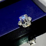 Amazing 12CT Emerald Cut High Quality AAAAA High Carbon Diamond Gemstone Wedding Engagement Ring Fine Jewellery - The Jewellery Supermarket