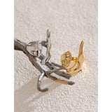 New Design 18K Gold Plated Stainless Steel Metal Geometric Adjustable Creative Ring