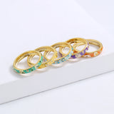 Classic Colorful Handmade Enamel Stackable 925 Silver Rings