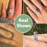 Terrific 1.88Ct Brilliant Round White AAAAA Quality High Carbon Lab Created Diamond Wedding Engagement Rings Sets - The Jewellery Supermarket