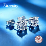 Top Sparkling 0.5-2 Carat D Colour Moissanite 925 Sterling Silver Stud Earrings