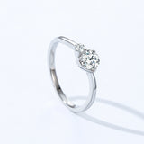 Beautiful Noble Classic Sterling Silver Sparkling AAAA Lab Created Diamond Ring