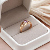 14K Rolled Gold Luxury Purple Oval AAA Zircon Diamonds Fine Jewellery Trendy Rings