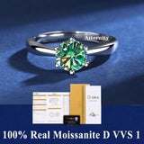Fabulous 100% Real Moissanite Ring D VVS1 Adjustable Size S925 Sliver GRA Certificate Wedding Rings for Women