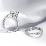 Luxury 18KGP 0.6-4.2CT VVS1 D Colour Moissanite Diamonds 925 Silver Wedding Ring