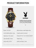 Famous Brand Luxury Multifunction Original Leather Strap Waterproof Quartz Casual Fashion Business Watches for Men