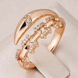 Unique Shiny Luxury 14K Filled Rose Gold AAA Zircon Diamonds Big Rings For Women - Party Daily Fine Jewellery