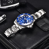 Luxury Brand Stainless Steel 10Bar Waterproof Automatic Chronograph Sapphire Glass Business Men's Mechanical Watches - The Jewellery Supermarket