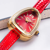 Classic Luxury Top Brand Noble Red Snake Leather Strap Bracelet Quartz Fashion Unique Watches for Woman