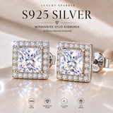 Selection of 0.5~2.0ct 925 Silver Moissanite Earrings Certificated Fine Jewellery