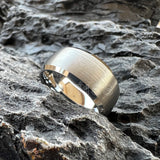 Domed Brushed Finish Large 10mm Classic Tungsten Carbide Men Women Wedding Rings