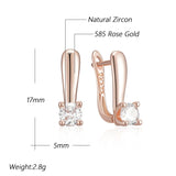14 Karat Rolled Gold Shiny AAA Zircon Diamonds Fashion Luxury Drop Earrings