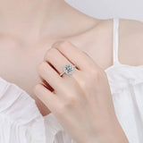 Stunning 1CT 2CT D Colour VVS1 Oval Cut Moissanite Diamond Silver Wedding Ring