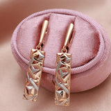 New 14K Gold Filled and White Gold Glossy Drop Irregular Hollow Long Fashion Earrings