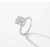 Crushed Iced Out Cut AAAA Lab Created Diamond 925 Sterling Silver Luxury Ring