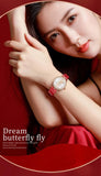 New Luxury Brand with Zircon Diamonds Butterfly Style Luminous Waterproof Quartz Ladies Watches, Ideal Present