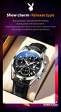Original Luxury Brand Men's Leather Strap Quartz Watch High Quality Business Wristwatch Trendy Men's Watch