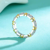 Awesome 3mm D Colour Moissanite Eternity Wedding Engagement Rings 18k White Gold Plated 925 Silver Rings For Women