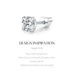 Moissanite Cartilage 925 Sterling Sliver Classic Round Heart Screw Stud Earrings