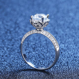 Flower Design D Colour VSS1 1ct Moissanite Diamond Engagement Wedding Rings Silver Fine GRA Certified Jewellery
