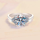Popular Snowflake 4-Claw D Colour 1/2CT Moissanite Diamond S925 Sterling Silver Rings for Women Wedding Jewellery